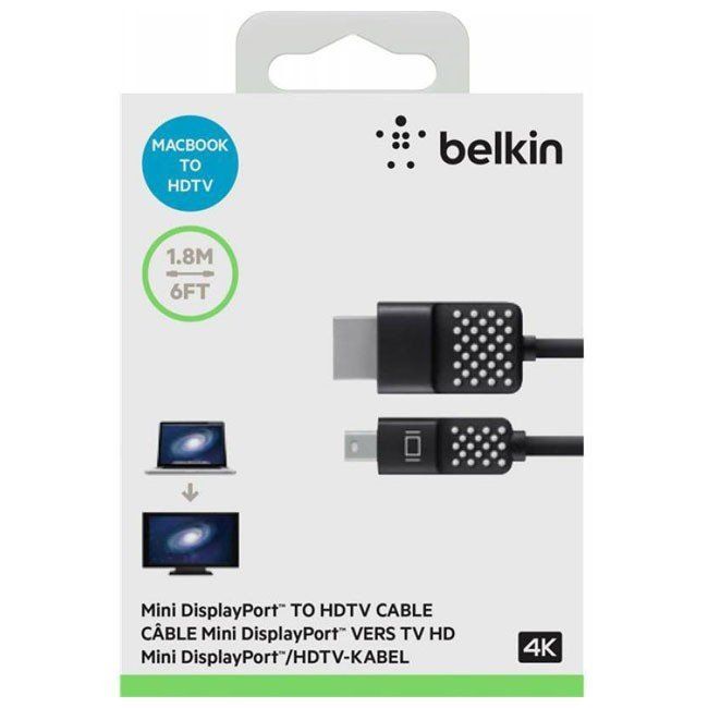 Кабель Belkin mini DisplayPort - HDMI V 2.0 (M/M), 1.8 м, Black (F2CD080bt06)