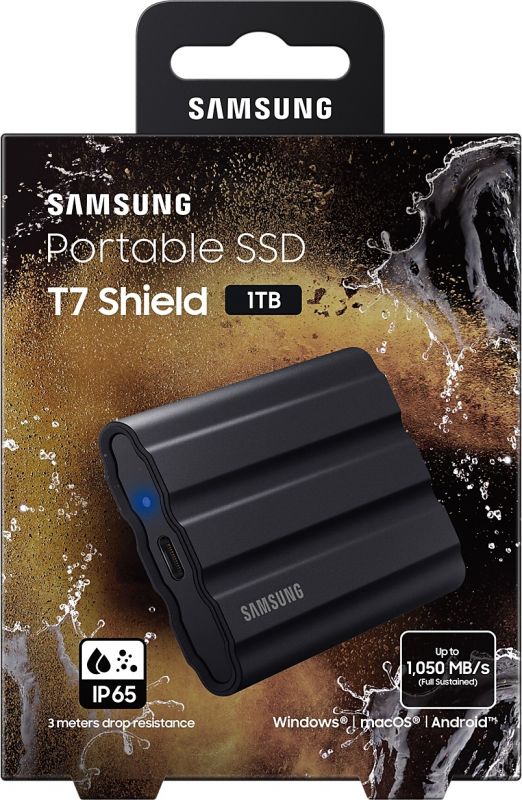 Накопичувач зовнішній SSD 4TB Samsung T7 Shield Black (MU-PE4T0S/EU)