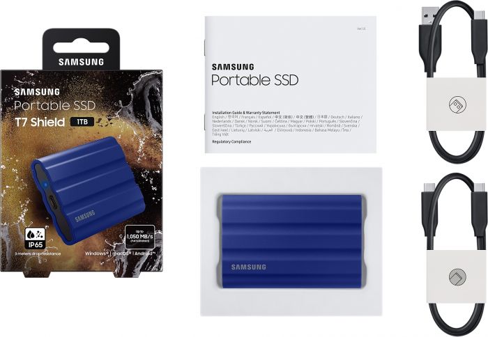 Накопичувач зовнішній SSD 2.5" USB 1.0TB Samsung T7 Shield Blue (MU-PE1T0R/EU)