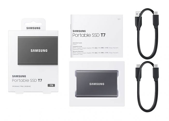 Накопичувач зовнішній SSD 2.5" USB 1.0TB Samsung T7 Titan Gray (MU-PC1T0T/WW)