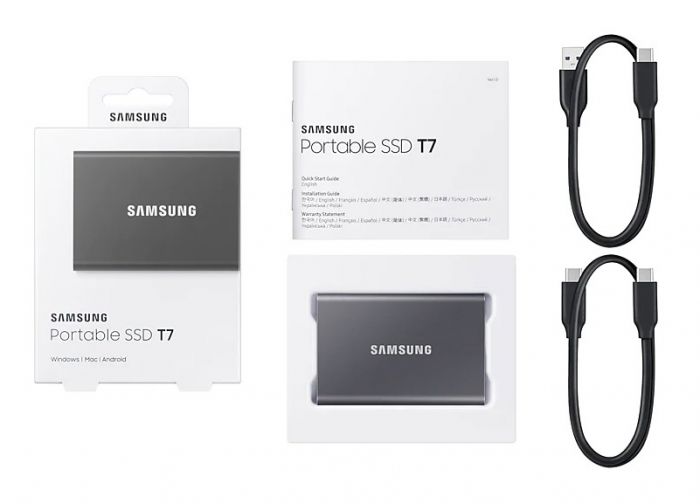 Накопичувач зовнішній SSD 2.5" USB 2.0TB Samsung T7 Titan Gray (MU-PC2T0T/WW)