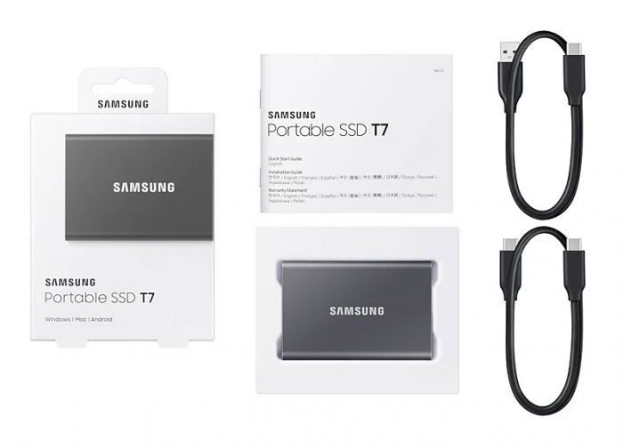 Накопичувач зовнішній SSD 2TB Samsung T7 Titan Gray (MU-PC2T0T/WW)