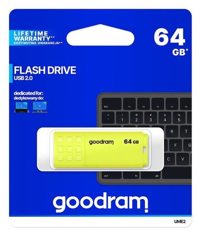 Флеш-накопичувач USB3.2 64GB GOODRAM UME2 Yellow (UME2-0640Y0R11)