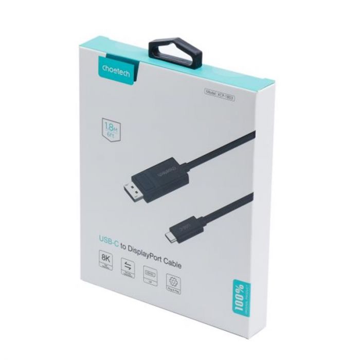 Кабель Choetech DisplayPort - USB Type-C (M/M), 1.8 м, Black (XCP-1803-BK)