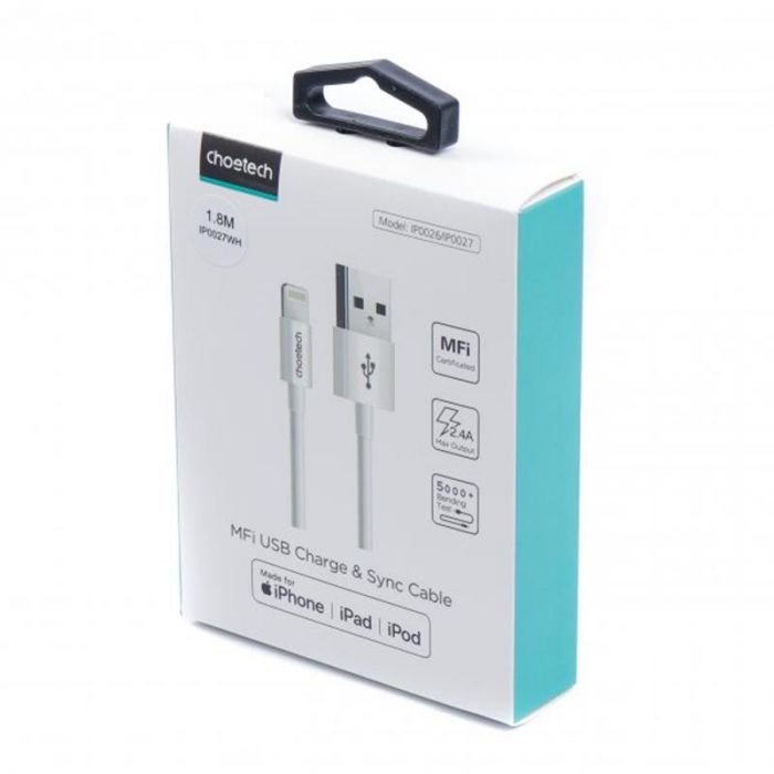 Кабель Choetech USB - Lightning (M/M), 1.8 м, White (IP0027-WH)