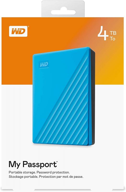 Зовнішній жорсткий диск 2.5" USB 4.0TB WD My Passport Blue (WDBPKJ0040BBL-WESN)