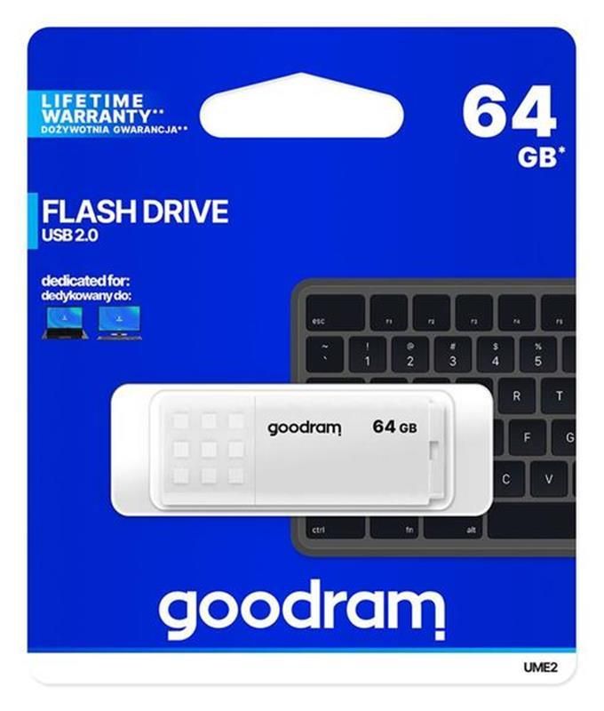 Флеш-накопичувач USB 64GB GOODRAM UME2 White (UME2-0640W0R11)