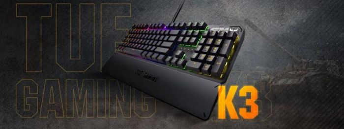 Клавiатура Asus TUF Gaming K3 RGB 104key Kailh BN UA Black (90MP01Q1-BKMA00)