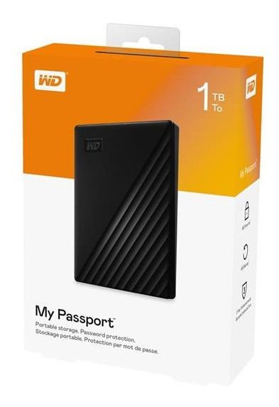 Зовнішній жорсткий диск 2.5" USB 1.0TB WD My Passport Black (WDBYVG0010BBK-WESN)