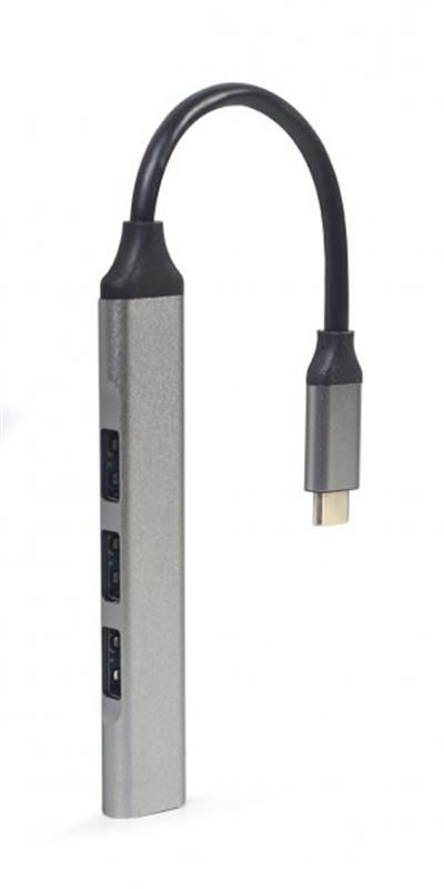 Концентратор USB Type-C Gembird 1xUSB3.1, 3хUSB2.0, метал, Grey (UHB-CM-U3P1U2P3-02)