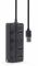 Концентратор USB 2.0 Gembird 4хUSB2.0, з вимикачами, пластик, Black (UHB-U2P4P-01)