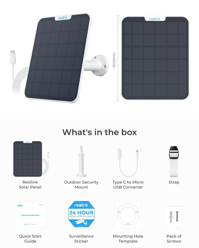 Сонячна панель Reolink Solar Panel 2 White