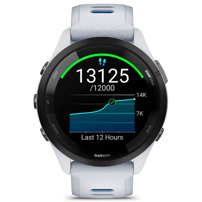 Смарт-годинник Garmin Forerunner 265 Black Bezel with Whitestone Case and Whitestone/Tidal Blue Silicone Band (010-02810-51)