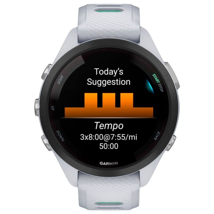 Смарт-годинник Garmin Forerunner 265S Black Bezel with Whitestone Case and Whitestone/Neo Tropic Silicone Band (010-02810-54)