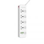 Фільтр живлення ProLogix Premium (PR-SC4408W) 2.5 кВт, 4 розетки, 4 USB, 2 м, з вимикачами, білий