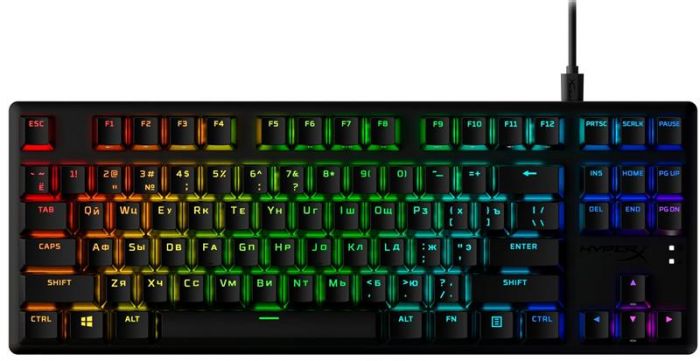 Клавіатура HyperX Alloy Origins Core PBT Aqua RGB Black (639N9AA) 