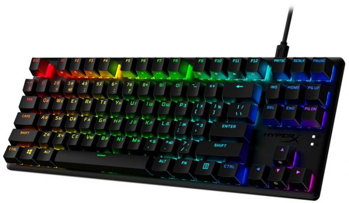 Клавіатура HyperX Alloy Origins Core PBT Aqua RGB Black (639N9AA) 