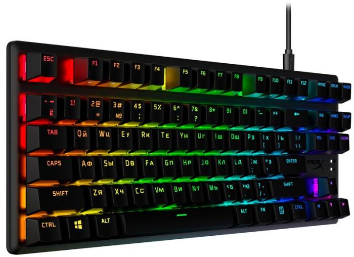 Клавіатура HyperX Alloy Origins Core PBT Aqua RGB Black (639N9AA) 