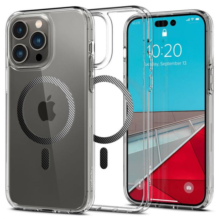 Чохол-накладка Spigen Ultra Hybrid MagFit для Apple Iphone 14 Pro Max Carbon Fiber (ACS04827)