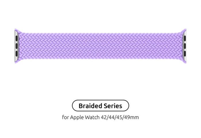 Ремінець Armorstandart Braided Solo Loop для Apple Watch 42mm/44mm/45mm/49mm Lavender Grey Size 6 (148 mm) (ARM64910)