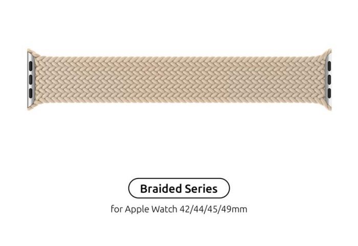 Ремінець Armorstandart Braided Solo Loop для Apple Watch 42mm/44mm/45mm/49mm Beige Size 8 (160 mm) (ARM64905)