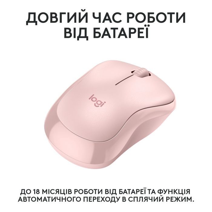 Мишка бездротова Logitech M240 Silent Rose (910-007121)