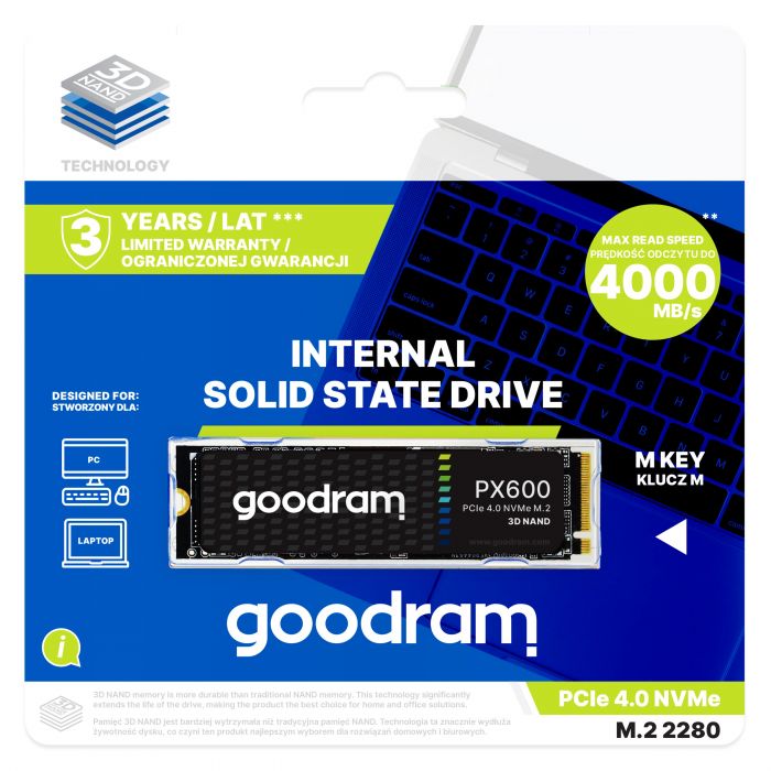 Накопичувач SSD  500GB Goodram PX600 M.2 2280 PCIe 4.0 x4 NVMe 3D NAND (SSDPR-PX600-500-80)