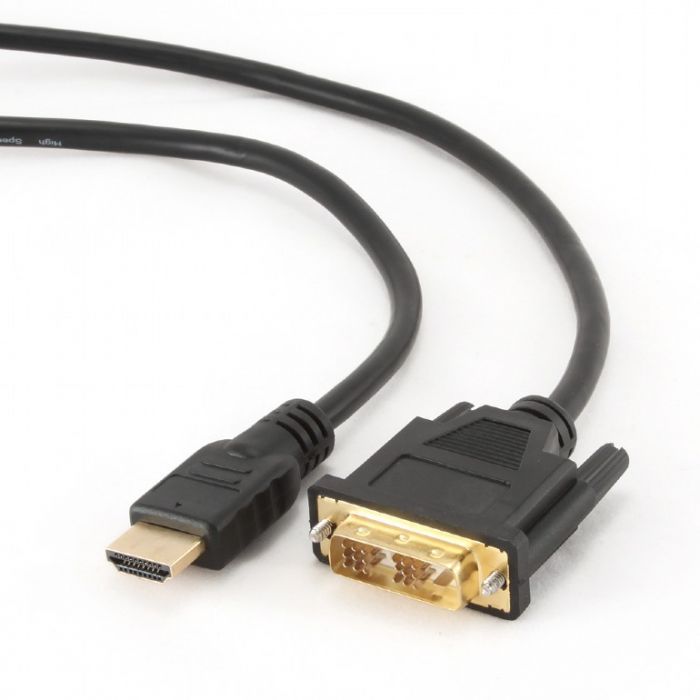 Кабель Cablexpert HDMI - DVI V 1.3 (M/M), двонаправлений, single-link, 18 + 1 pin, 3 м, Black (CC-HDMI-DVI-10)