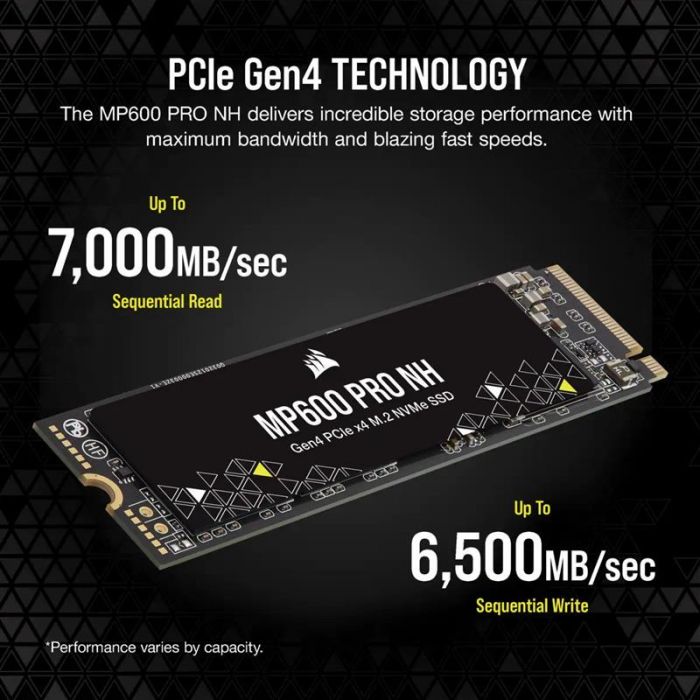 Накопичувач SSD  500GB M.2 NVMe Corsair MP600 Pro NH M.2 2280 PCIe Gen4.0 x4 3D TLC (CSSD-F0500GBMP600PNH)