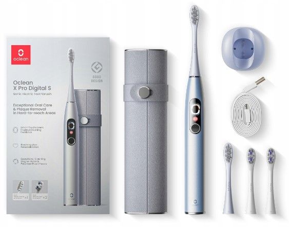 Розумна зубна електрощітка Oclean X Pro Digital Set Electric Toothbrush Glamour Silver (6970810552584)