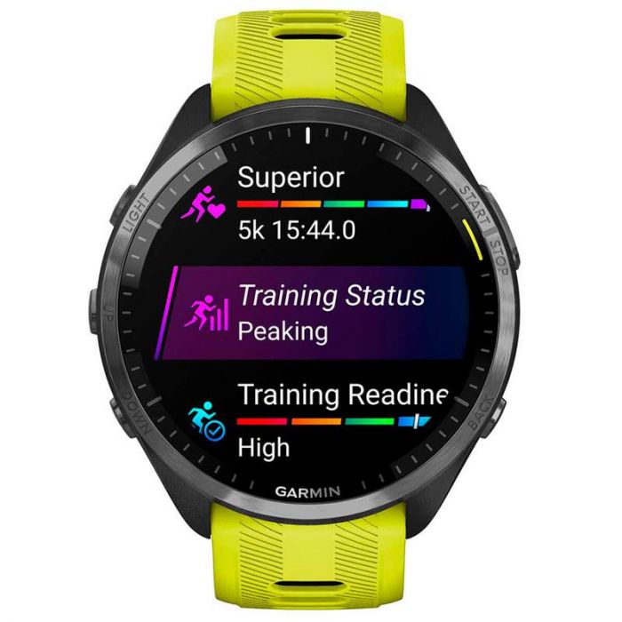 Смарт-годинник Garmin Forerunner 965 Carbon Gray DLC Titanium Bezel with Black Case/Amp Yellow/Black Silicone Band (010-02809-82)