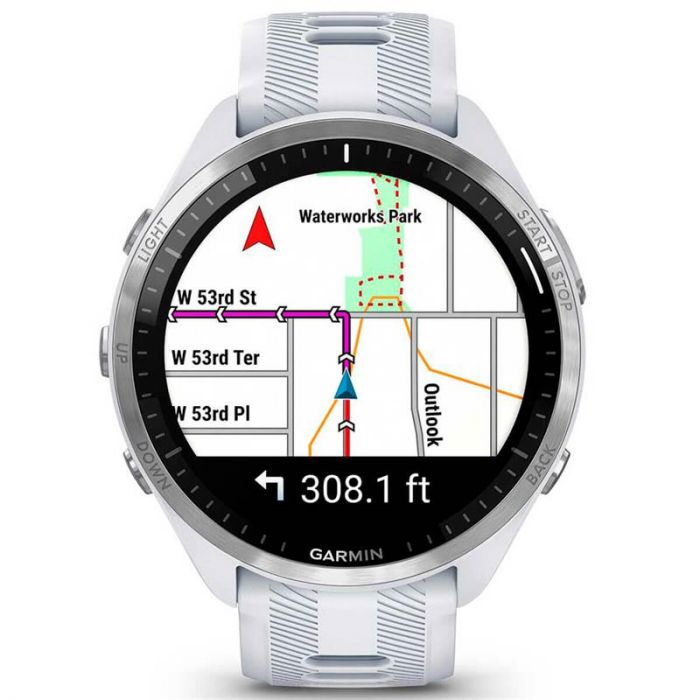 Смарт-годинник Garmin Forerunner 965 Titanium Bezel with Whitestone Case and Whitestone/Powder Gray Silicone Band (010-02809-81)