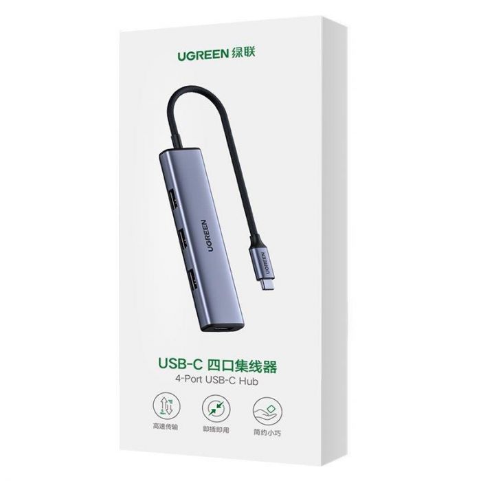 Концентратор USB Type-C Ugreen Gray (CM473) 4xUSB 3.2