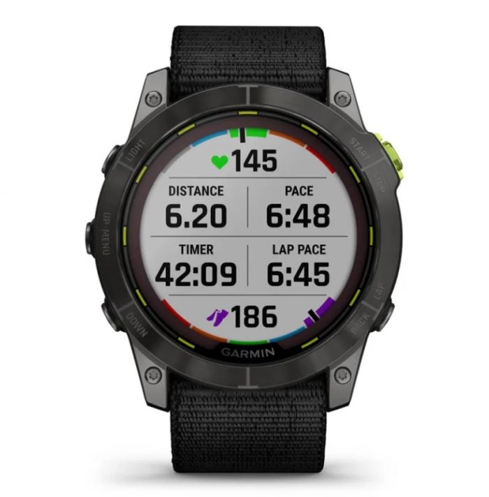 Смарт-годинник Garmin Enduro 2 Sapphire Carbon Gray DLC Titanium with Black UltraFit Nylon Strap (010-02754-13)