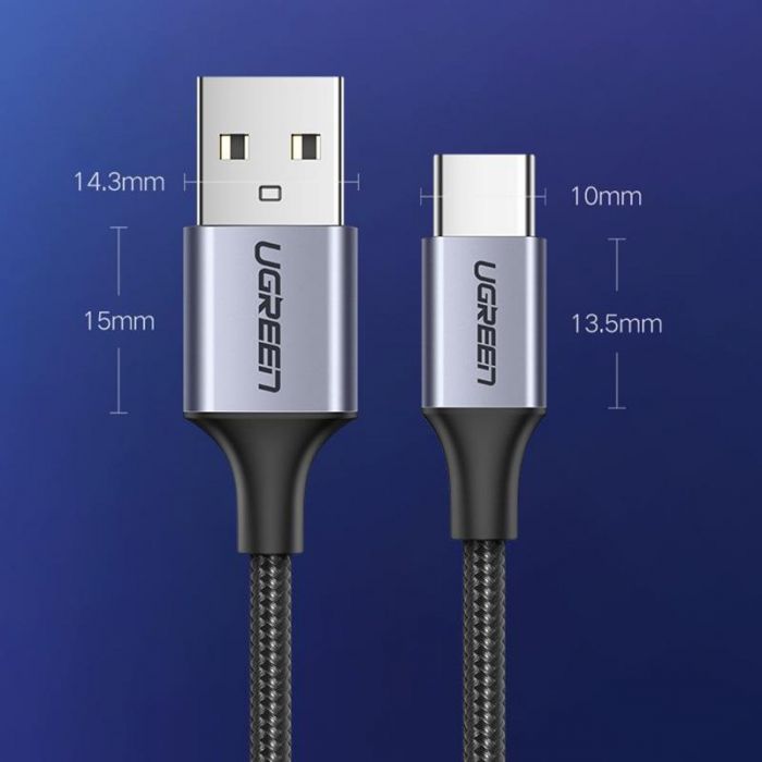 Кабель Ugreen US288 USB - USB Type-C (M/M), 1 м, Black (60126)