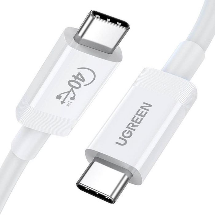 Кабель Ugreen US506 USB Type-C - USB Type-C (M/M), 0.8 м, White (40113)