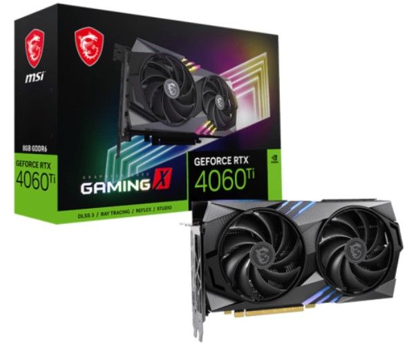 Відеокарта GF RTX 4060 Ti  8GB GDDR6 Gaming X MSI (GeForce RTX 4060 Ti GAMING X 8G)