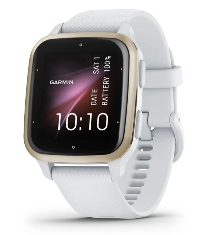 Смарт-годинник Garmin Venu Sq 2 Light Gold Aluminum Bezel with White Case and Silicone Band (010-02701-81)