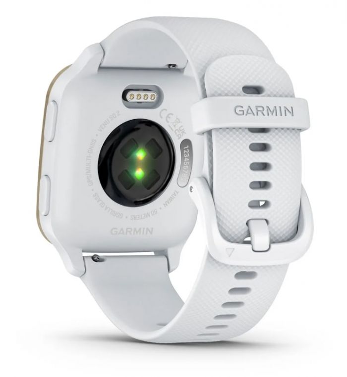 Смарт-годинник Garmin Venu Sq 2 Light Gold Aluminum Bezel with White Case and Silicone Band (010-02701-81)