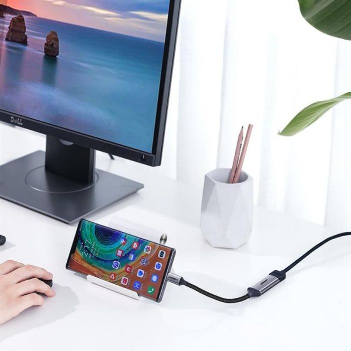 Адаптер Ugreen CM297 HDMI - USB Type-C (F/M), Gray (70444)