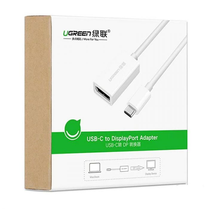 Адаптер Ugreen MM130 DisplayPort - USB Type-C (F/M), Gray (40372)