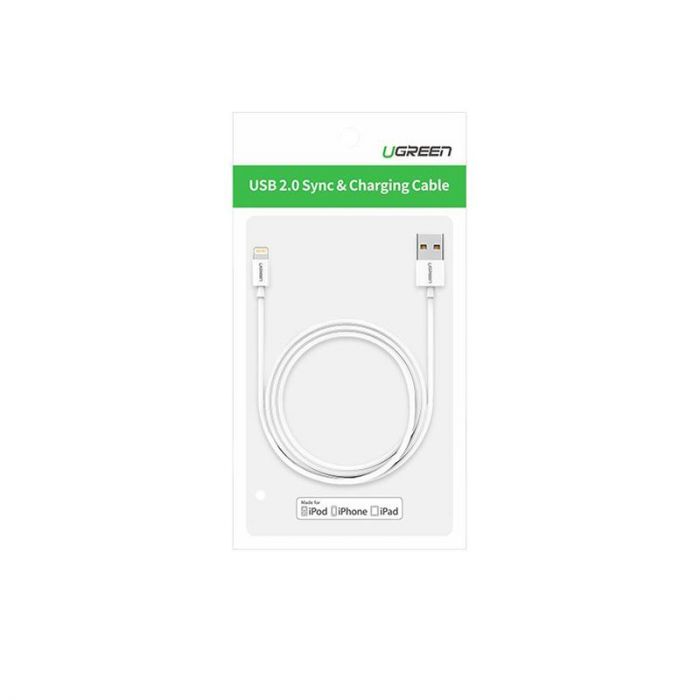 Кабель Ugreen US155 USB - Lightning (M/M), 2 м, White (20730)