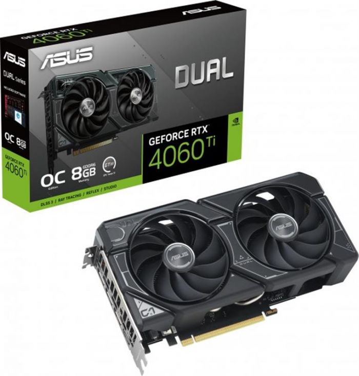 Відеокарта GF RTX 4060 Ti  8GB GDDR6 Dual OC Asus (DUAL-RTX4060TI-O8G)