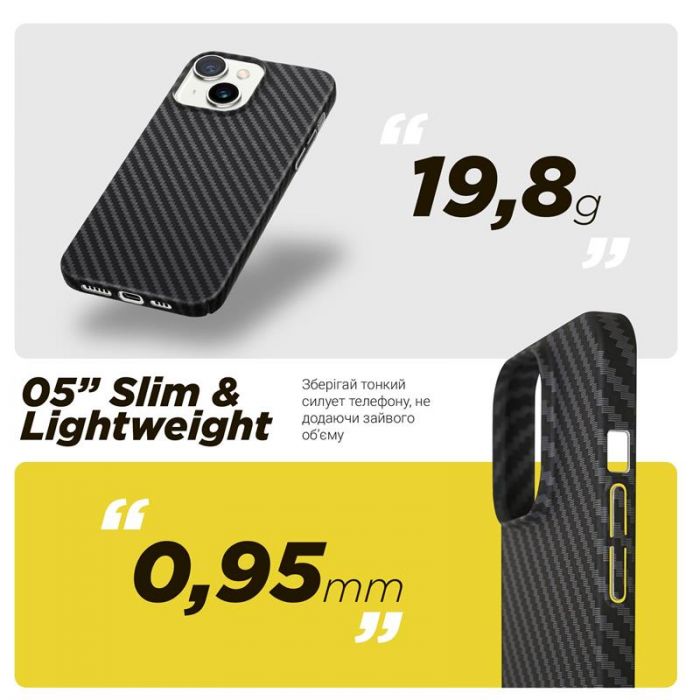 Чохол-накладка Armorstandart LikeCarbon MagCase для Apple iPhone 13 Black (ARM66360)