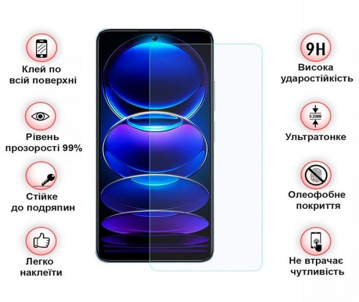 Захисне скло BeCover для Xiaomi Redmi Note 12 4G/Note 12 5G/Poco X5 5G Crystal Clear Glass 3D (709254)