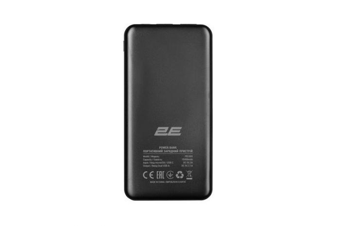 Універсальна мобільна батарея 2E 10000mAh Black (2E-PB1005-BLACK)