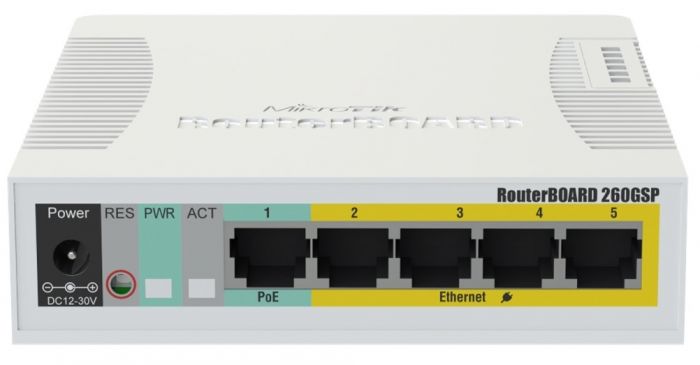 Комутатор MikroTik CSS106-1G-4P-1S (RB260GSP)