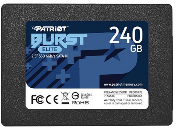 Накопичувач SSD  240GB Patriot Burst Elite 2.5" SATAIII TLC (PBE240GS25SSDR)