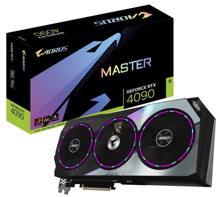 Відеокарта GF RTX 4090 24GB GDDR6X Aorus Master Gigabyte (GV-N4090AORUS M-24GD)