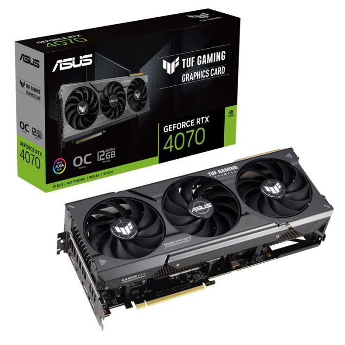 Відеокарта GF RTX 4070 12GB GDDR6X TUF Gaming OC Asus (TUF-RTX4070-O12G-GAMING)